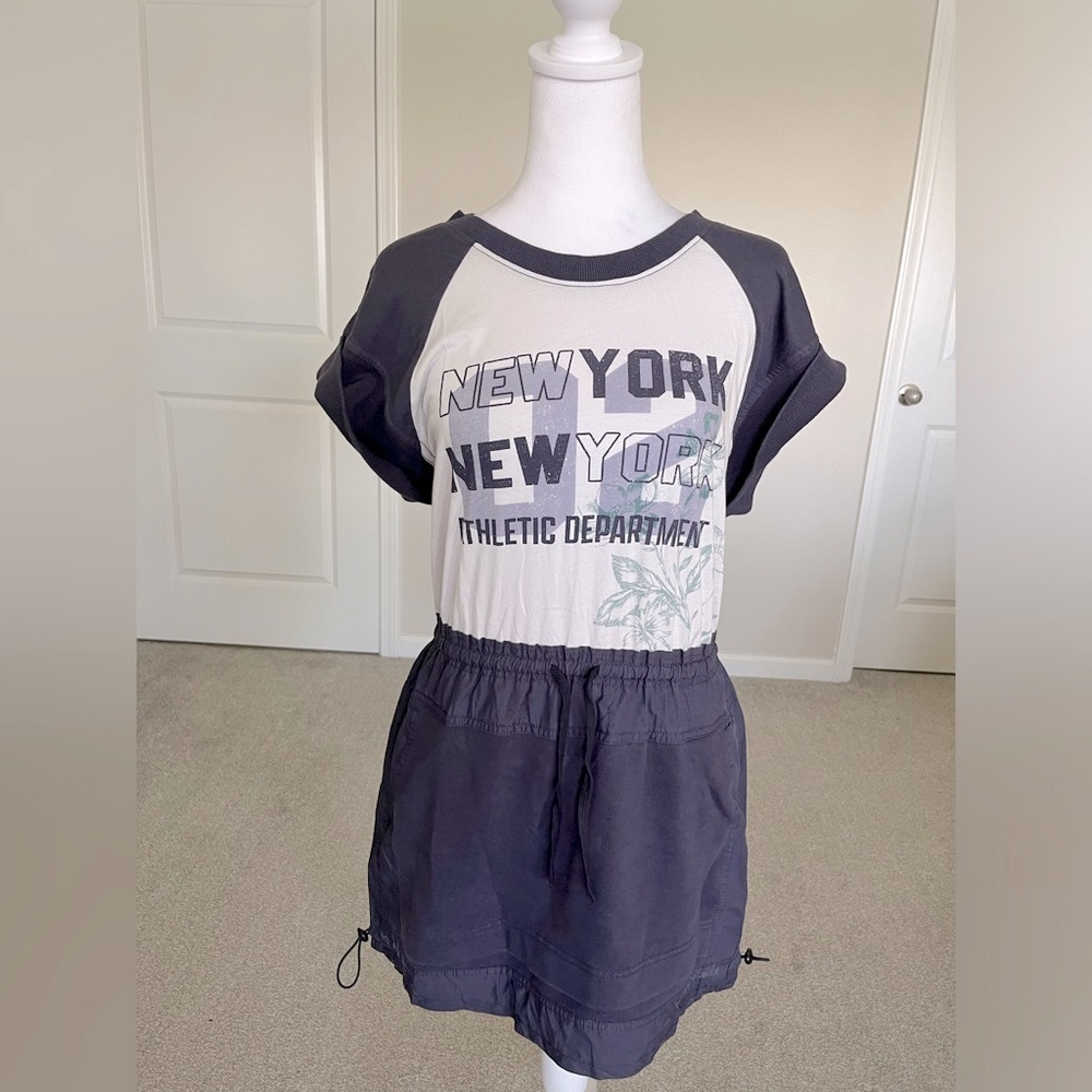 NWT Anthropologie Daily Practice Graphic Printed Tee Dress Size Small